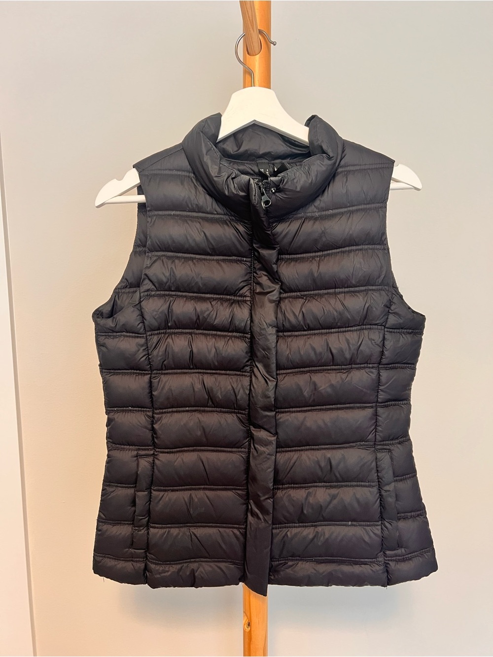 Mango Woman’s Black Quilted Packable Down Vest - Size xs